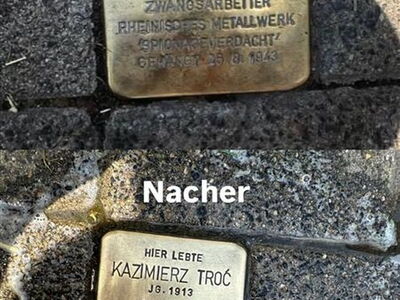 Gereinigte Stolpersteine