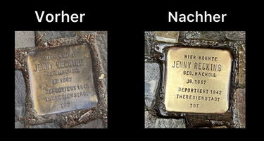 Vorher Nachher Vergleich von Stolpersteinen