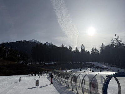Blick auf eine frisch präparierte Skipiste
