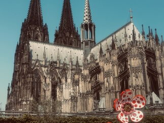 Große gepunktete Blumen