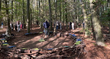 Schüler der 5. Klasse im Wald